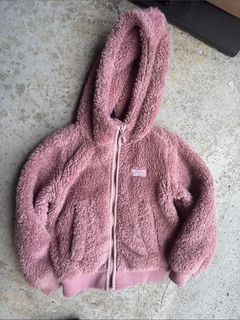Reebok Kids Pink Plush Hooded Zip Hoodie